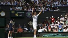 Grigor Dimitrov celebra la victoria ante el escoc&eacute;s Andy Murray.
