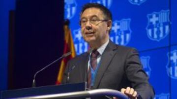 Josep Maria Bartomeu en la Asamblea General Ordinaria.