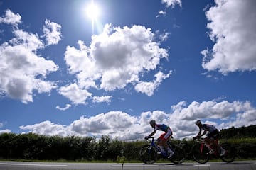 Edward Theuns y Jeremy Cabot durante la etapa de hoy. 