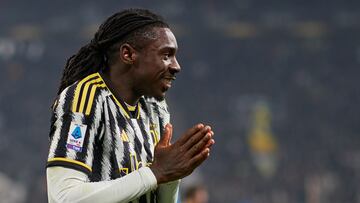 TURIN, ITALY - DECEMBER 08: Moise Kean of Juventus celebrates after winning during the Serie A TIM match between Juventus and SSC Napoli at Juventus Stadium on December 08, 2023 in Turin, Italy. (Photo by Emmanuele Ciancaglini/Ciancaphoto Studio/Getty Images)