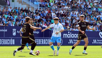 Dani Lorenzo, durante el Málaga CF - Intercity.