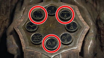 resident evil 4 remake puzzle botones simbolos altar cueva altar caverna capitulo 4