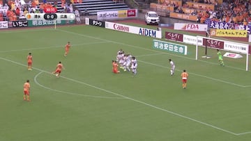 Shimizu S-Pulse's Douglas scores sneakiest of sneaky free-kicks