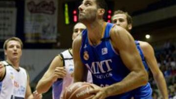Ioannis Bourousis, en el partido que jugó el Real Madrid ante el Obradoiro.