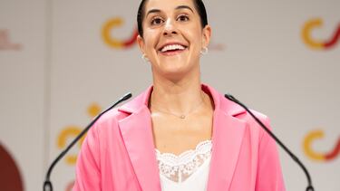 Carolina Marín, durante una rueda de prensa, en el Consejo Superior de Deportes, tras la concesión del Premio Princesa de Asturias de los Deportes 2024.