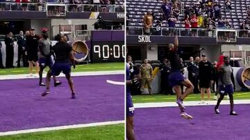 Justin Jefferson stuns with jaw-dropping catch before 49ers vs. Vikings game