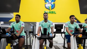 Endrick, Vinicius y Rodrygo en la Granja Comary.