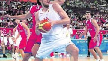 Pau Gasol, con España en Pekín 08.