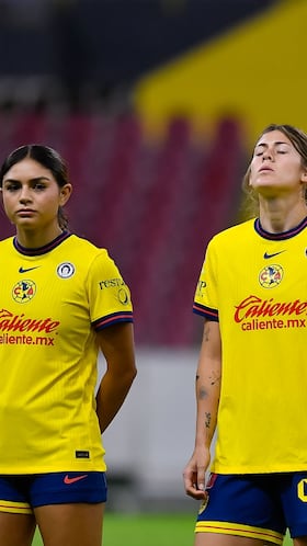 Jana Gutierrez, Nicolette Hernandez, Angelique Saldivar, Maria Mauleon of America during the 4th round match between Atlas and America as part of the Torneo Clausura 2025 Liga BBVA MX Femenil at Jalisco Stadium on January 21, 2025 in Guadalajara, Jalisco, Mexico.