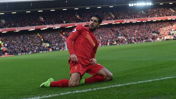 LIVERPOOL, ENGLAND - MARCH 12: (THE SUN OUT, THE SUN ON SUNDAY OUT) Emre Can of Liverpool Scores the Second Goal during the Premier League match between Liverpool and Burnley at Anfield on March 12, 2017 in Liverpool, England. (Photo by John Powell/Liverpool FC via Getty Images)