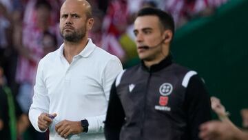 07-10-23. MIGUEL ÁNGEL RAMÍREZ, DURANTE EL PARTIDO DEL SPORTING EN EL SARDINERO FRENTE AL RACING.