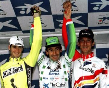 Escartín ganó la Vuelta a Cataluña de 1997. Los tres primeros clasificados, Ángel Luis Casero, Fernando Escartín y Mikel Zarrabeitia.   