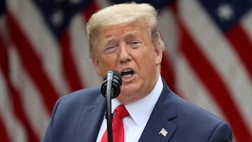 U.S. President Donald Trump makes an announcement about U.S. trade relations with China and Hong Kong in the Rose Garden of the White House in Washington, U.S., May 29, 2020. REUTERS/Jonathan Ernst