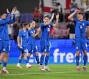 Efusivo festejo de Eslovenia al clasificar ante Inglaterra