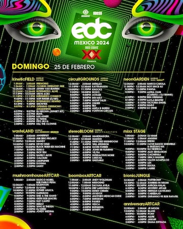 Horarios EDC Domingo 25 de febrero