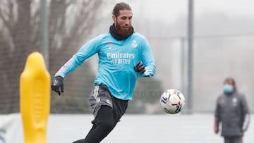 Sergio Ramos, capitán del Real Madrid, en un entrenamiento.