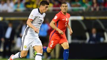 James Rodr&iacute;guez, contra Chile.