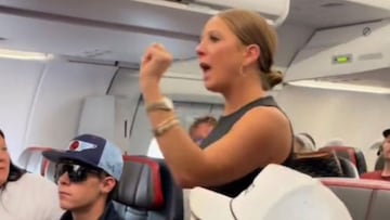 The woman who went viral after accusing a fellow airline passenger of not being “real” this week spoke to the media.