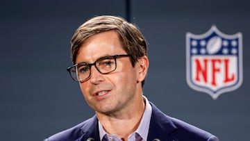 Peter O'Reilly en la rueda de prensa en la que anunció la llegada de la NFL a Madrid.