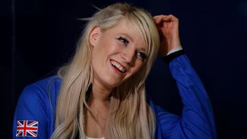 La patinadora de velocidad británica Elise Christie, durante una entrevista en los Juegos Olímpicos de Invierno de Pyeongchang 2018.