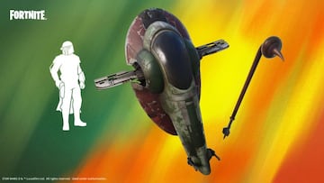 Arte oficial de varios objetos de Boba Fett en Fortnite