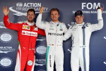 Nico Rosberg, Sebastian Vettel y Valtteri Bottas como los tres primeros del GP de Rusia.