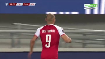 Braithwaite en modo Ronaldo Nazario: Golazo con Dinamarca