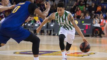 El Barcelona y el Real Betis, durante el partido de la 19ª jornada de la Liga Endesa ACB