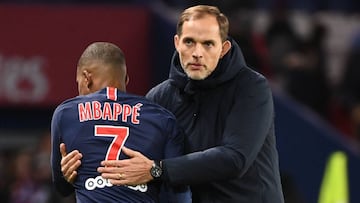 Tuchel y Mbappé, en un partido del PSG