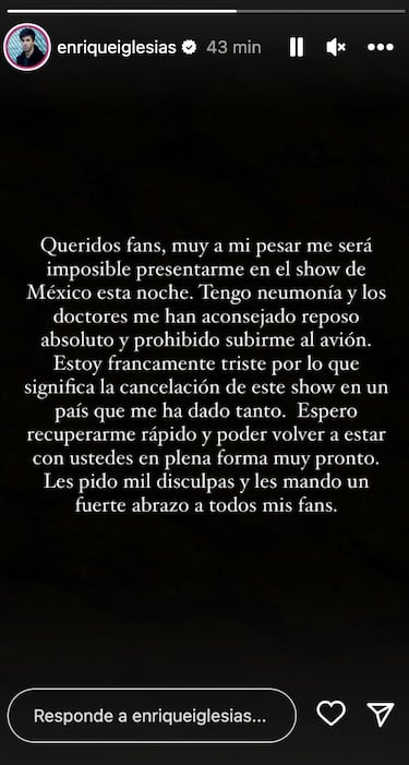 Enrique Iglesias cancela su show en el Tecate Emblema 2023: qué pasó y que pasará con los boletos