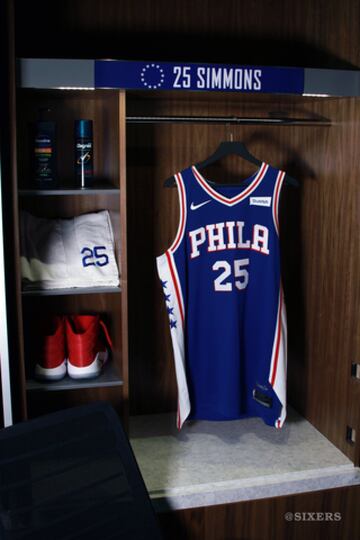 La camiseta de Philadelphia 76ers para la temporada 2017-18.