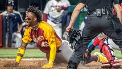 Miami (United States), 12/03/2023.- Ronald Acuna of Venezuela scores during the 2023 World Baseball Classic Pool D match between Venezuela and Puerto Rico, in Miami, Florida, USA, 12 March 2023. (Estados Unidos) EFE/EPA/CRISTOBAL HERRERA-ULASHKEVICH
