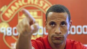 Rio Ferdinand, durante su etapa en el Manchester United