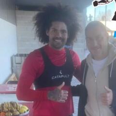 Totti, un invitado más en el entrenamiento del Rayo Vallecano