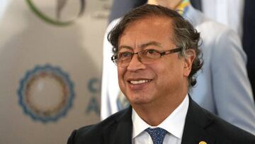 BUENOS AIRES, ARGENTINA - JANUARY 24: President of Colombia Gustavo Petro gestures as they prepare for the family photo as part of the VII Community of Latin American and Caribbean States Summit (CELAC) on January 24, 2023 in Buenos Aires, Argentina. Presidents and representatives of the 33 member nations attend the summit for the first time. (Photo by Getty Images/Getty Images)