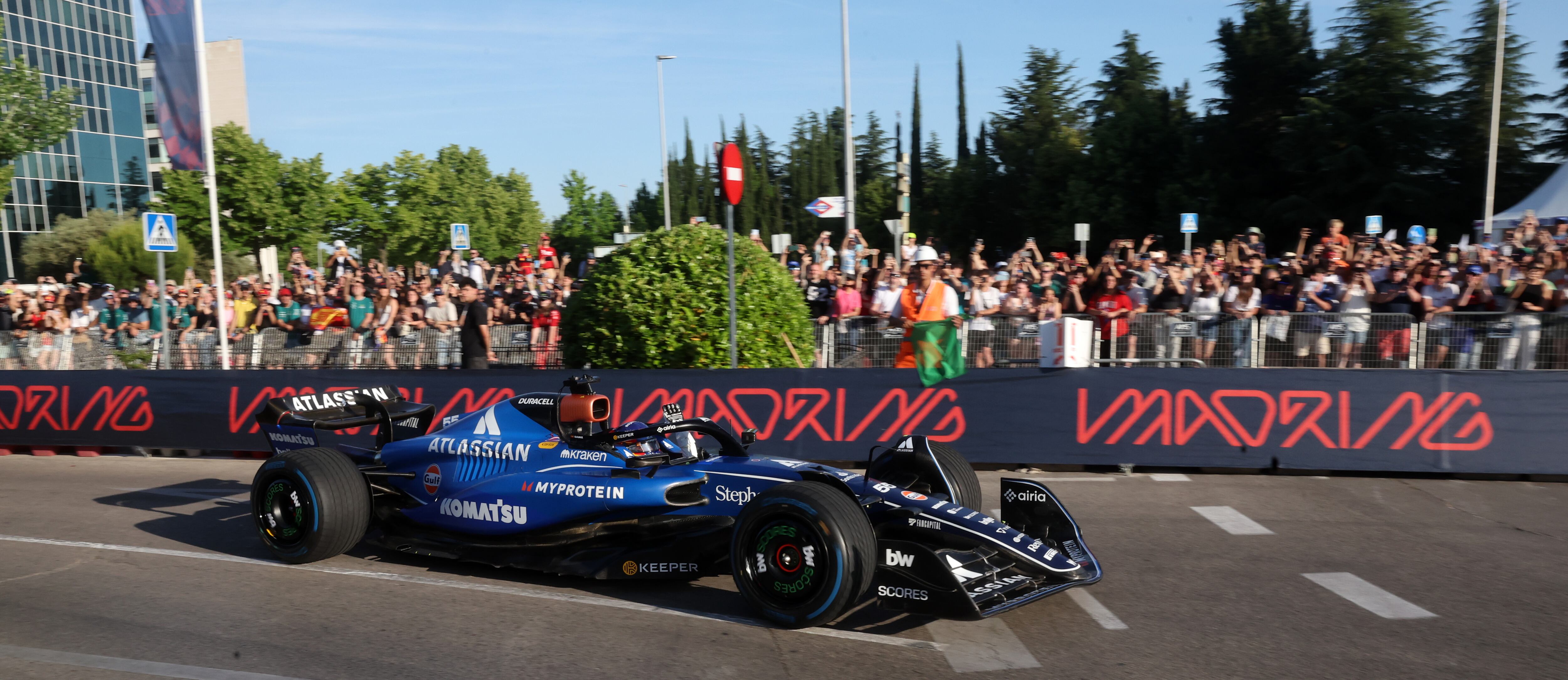 07/06/25 FORMULA1 F1 FORMULA 1 MADRING RUEDA DE PRENSA PRESENTACION GRAN PREMIO DE MADRID 
CARLOS SAINZ Y EXHIBICION ESCUDERIA WILLIAMS DE F1
