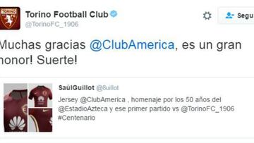 El Torino le agradece al América la playera conmemorativa