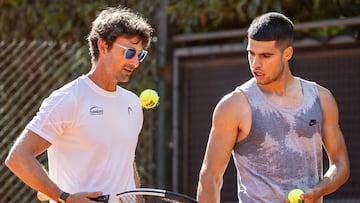 Juan carlos Ferrero, con Carlos Alcaraz en Buenos Aires.