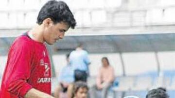 <b>MUY SERIO. </b>Pedro León se mostró apesadumbrado en el entreno en NC.