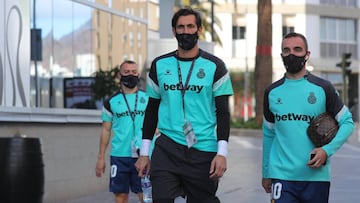 El Espanyol, a su llegada a Tenerife.