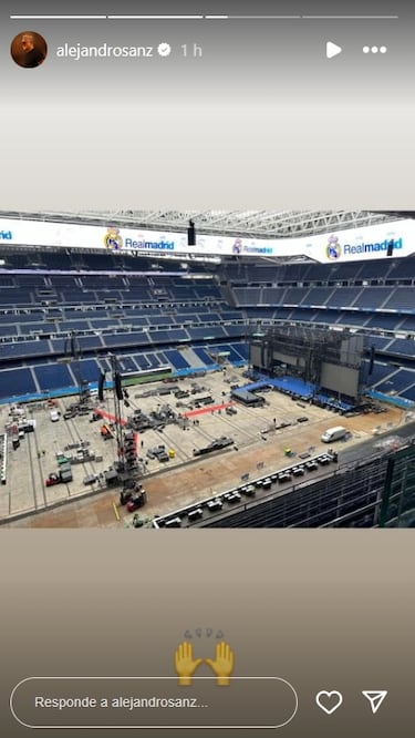 El radical cambio de imagen del Santiago Bernabu para el concierto de Alejandro Sanz