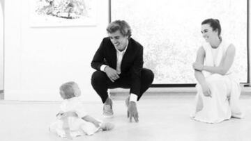 Antoine Griezmann, Erika Chopenera y su hija Mía