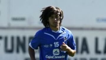 Josmar Zambrano, en un entrenamiento con el Tenerife.