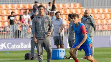 Fernando Torres durante un entrenamiento del Atlético B.