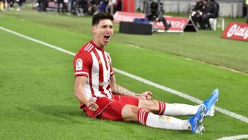 Darwin Núñez, del Almería, festeja un gol.