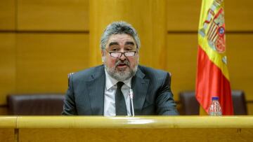 El ministro de Cultura y Deporte, José Manuel Rodríguez Uribes, durante una comparecencia en el Senado.
