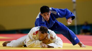 SANTIAGO, CHILE-OCT 29: Jorge Perez de Chile en accion contra Maikel Mc Kenzie de Cuba durante los juegos Panamericanos Santiago 2023 el 29 de Octubre en Santiago, Chile./ Jorge Perez of the Chile in action against Maikel Mc Kenzie of the Cuba during Santiago 2023 Pan American Games on October 29 in Santiago, Chile. (Foto de Juan Carlos Romo/Santiago 2023 via Photosport)