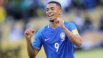 Gabriel Jesús, después de marcar un gol a Ecuador con la selección de Brasil.