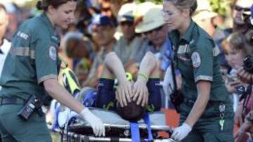 Giovanni Visconti, evacuado tras su lesión.