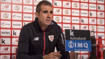 Garitrano, en rueda de prensa en Lezama